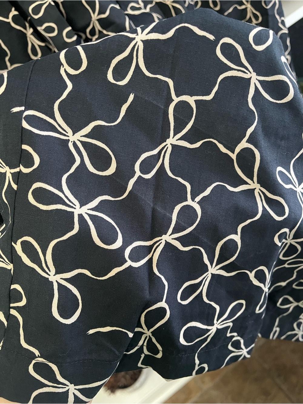 Abercrombie & Fitch Black Midi Dress with Cream Swirl Print - Picture 9 of 13